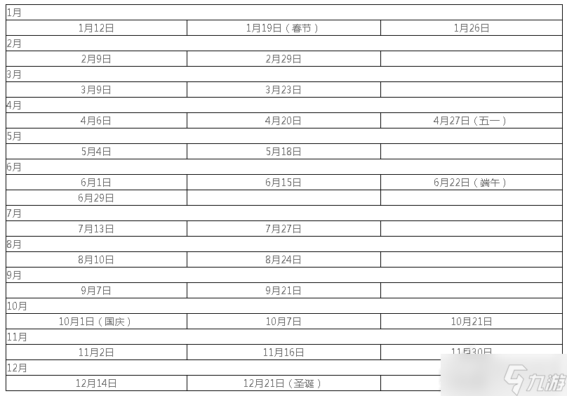 《光遇》2023年复刻时间表一览图片2