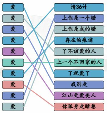 《汉字找茬王》爱的歌连线通关攻略图片2